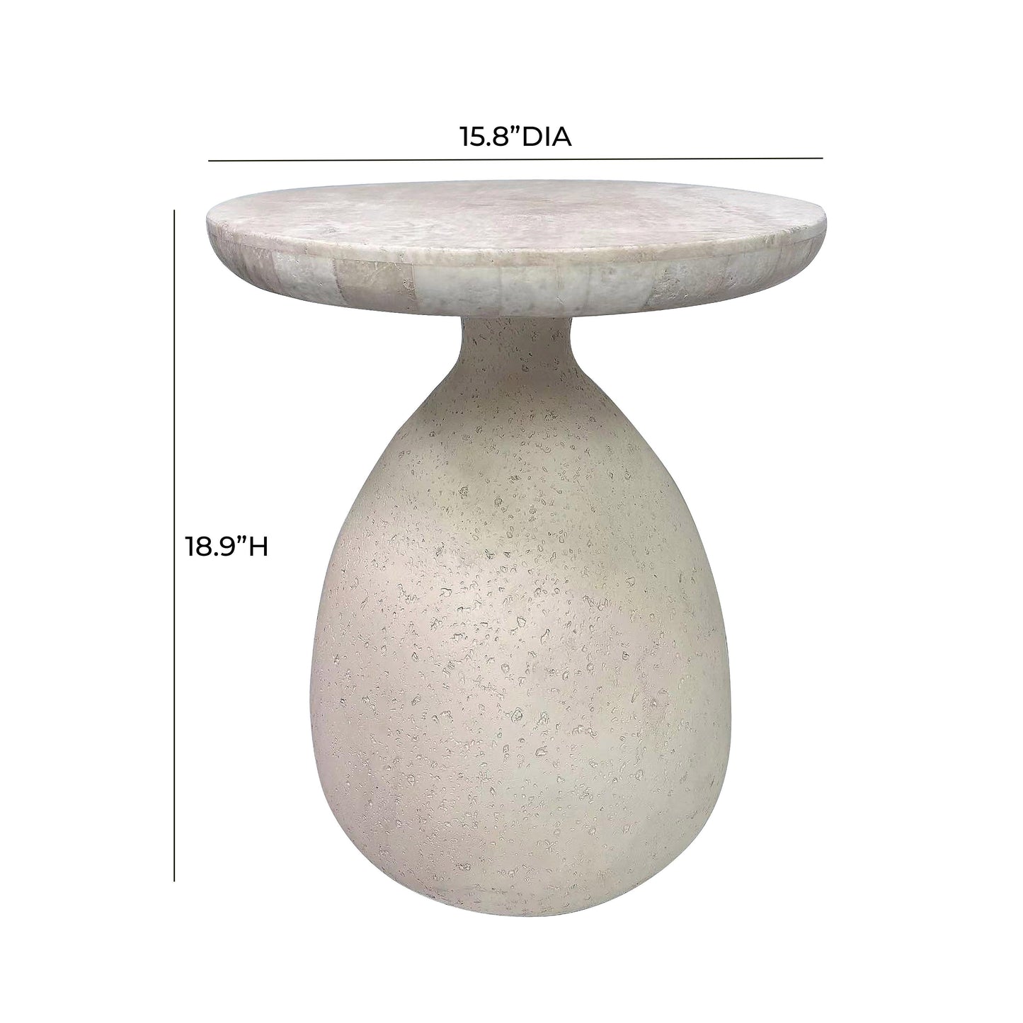 Gina - Travertine Side Table - Cream