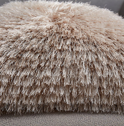 Decorative Shaggy Pillow (18 In X 18 In) - Beige