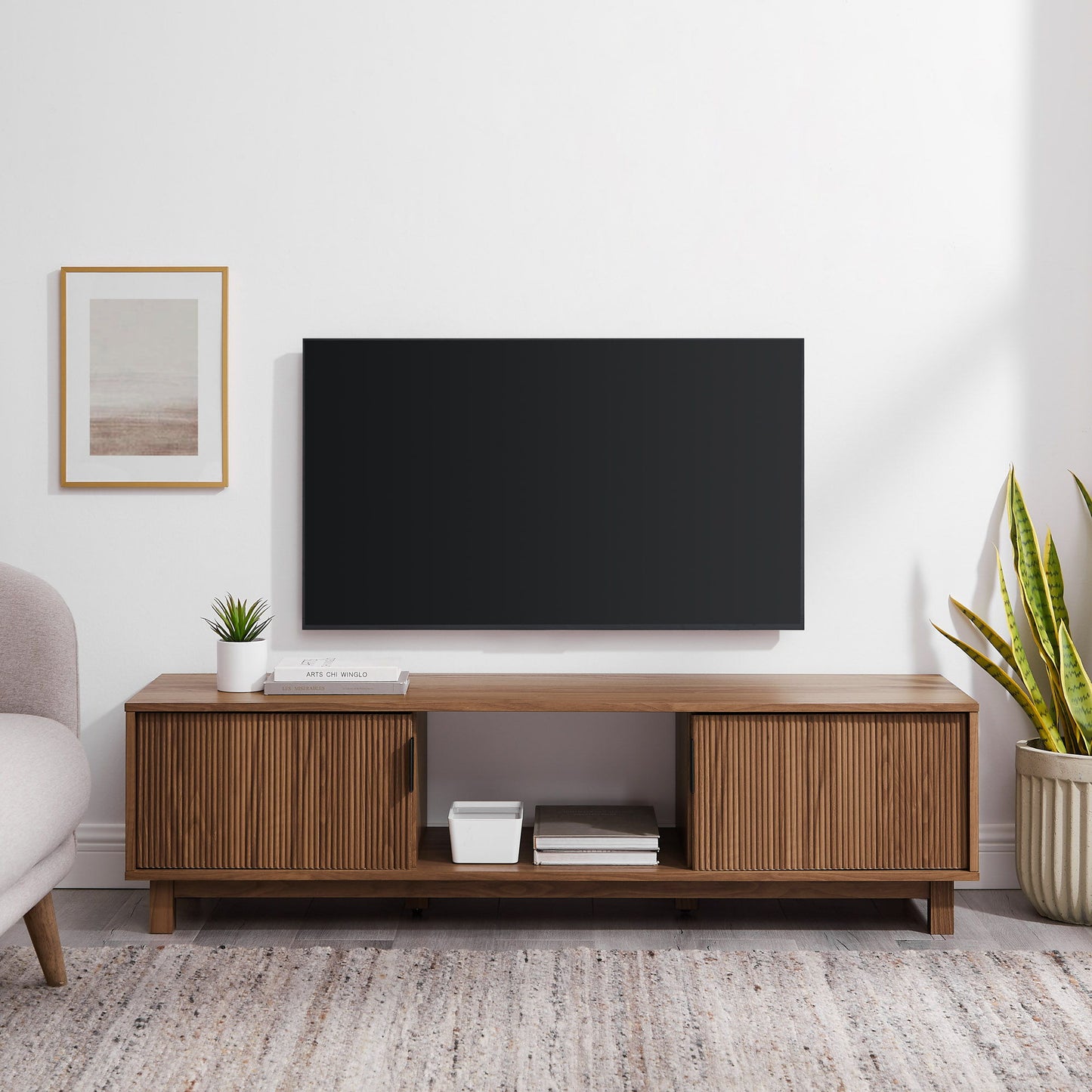 Modern Fluted Door Minimalist TV Stand