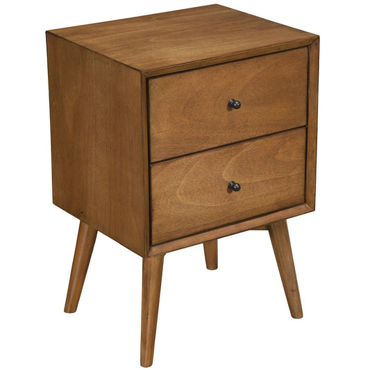 Century Modern Wood 2 Drawer Nightstand - Brown