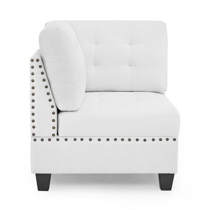 Corner Sofa for Modular Sectional,Ivory Chenille (31.5"x31.5"x36.5")