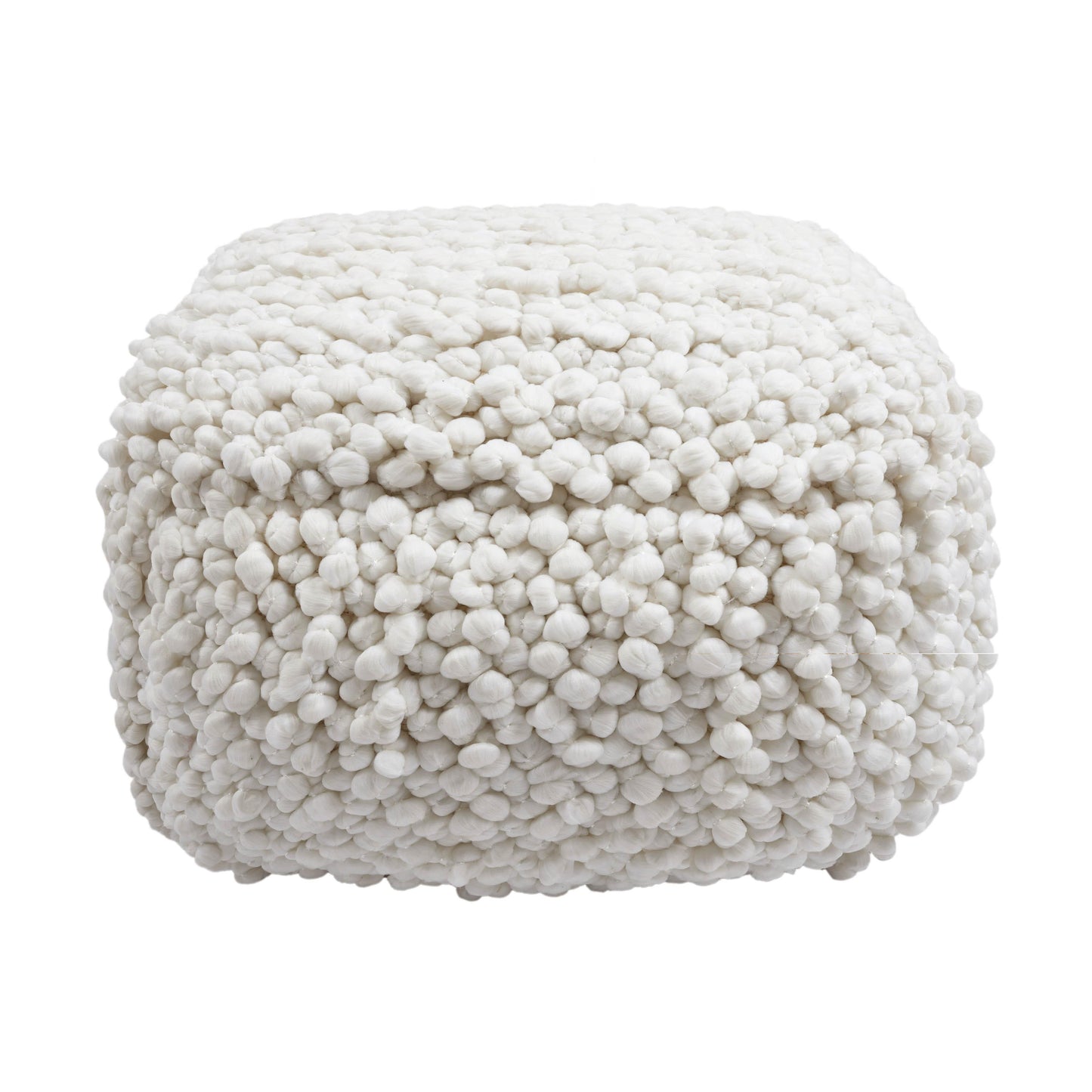 Cathy - Woven Pouf - Cream