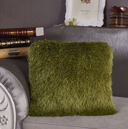 Decorative Shaggy Pillow (18 In X 18 In) - Lime Green