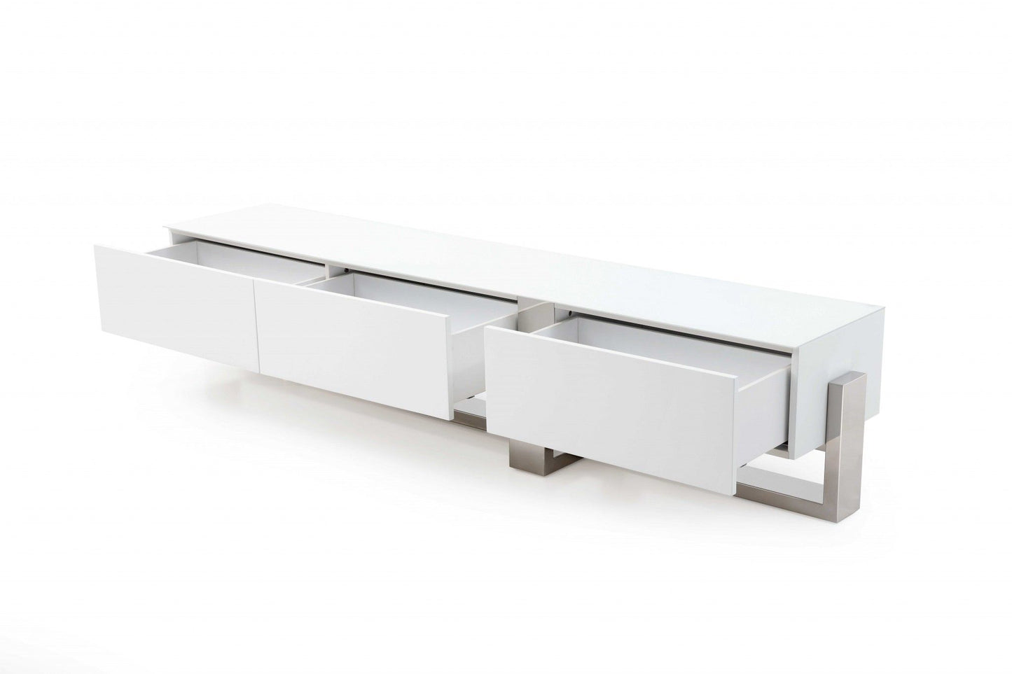 Stainless Steel TV Unit - White