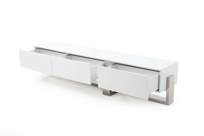 Stainless Steel TV Unit - White