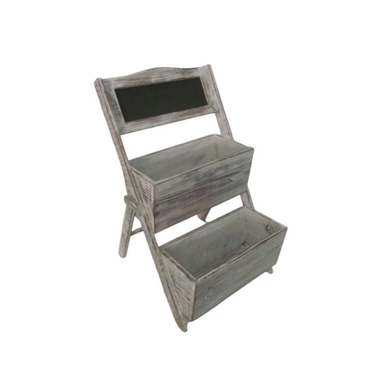 Home Garden Decorative Wood Shelf - Whitewash Gray