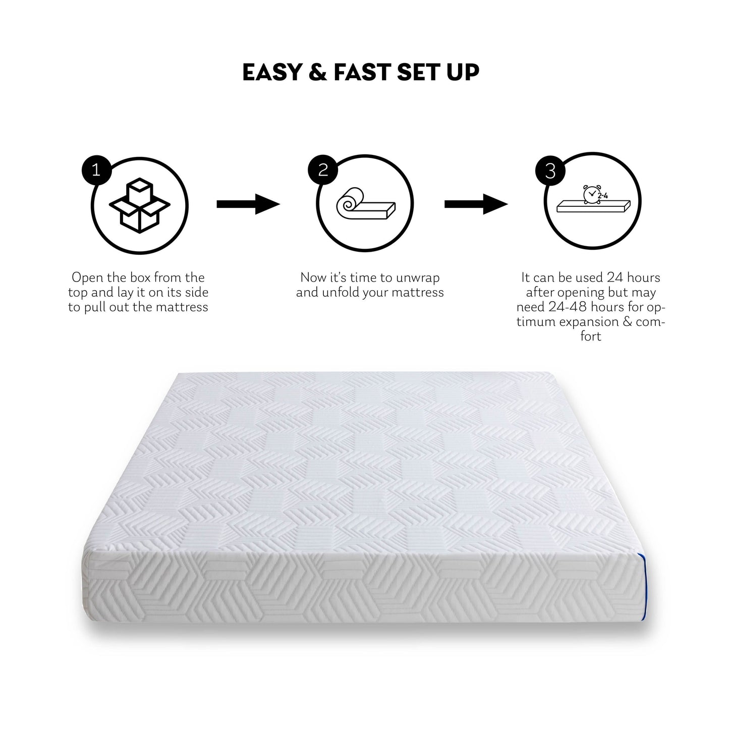 10 Inch Full Gel Memory Foam Mattress, White, Bed in a Box, Green Tea and Cooling Gel Infused, CertiPUR-US Certified