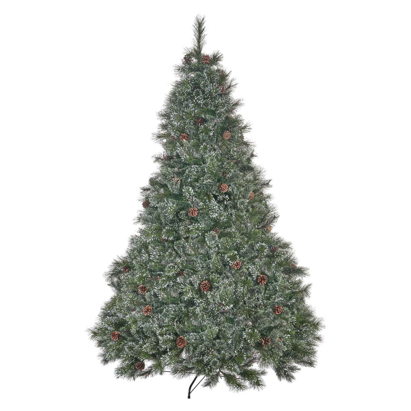 7' Faux Cashmere And Snow Bristle Mixed Tree With 75Pine Cones And 900Multi Lights - Ul, 1233Tips