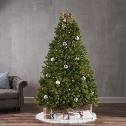 7 PE Mixed Spruce Tree With 700 Multi Lights, (38%Pe), 1557 Tips - Green