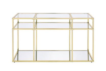 Uchenna - Sofa Table - Clear Glass & Gold Finish