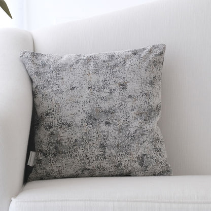 Decorative Light Gray And Gold Chenille Throw Pillow