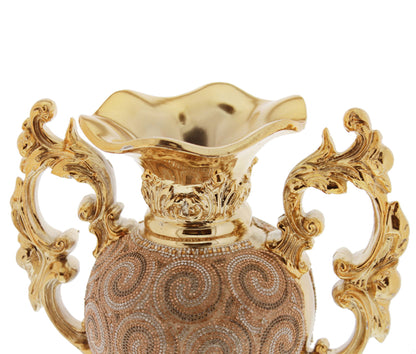 Ambrose Chrome - Plated Crystal Embellished Ceramic Vase - Gold