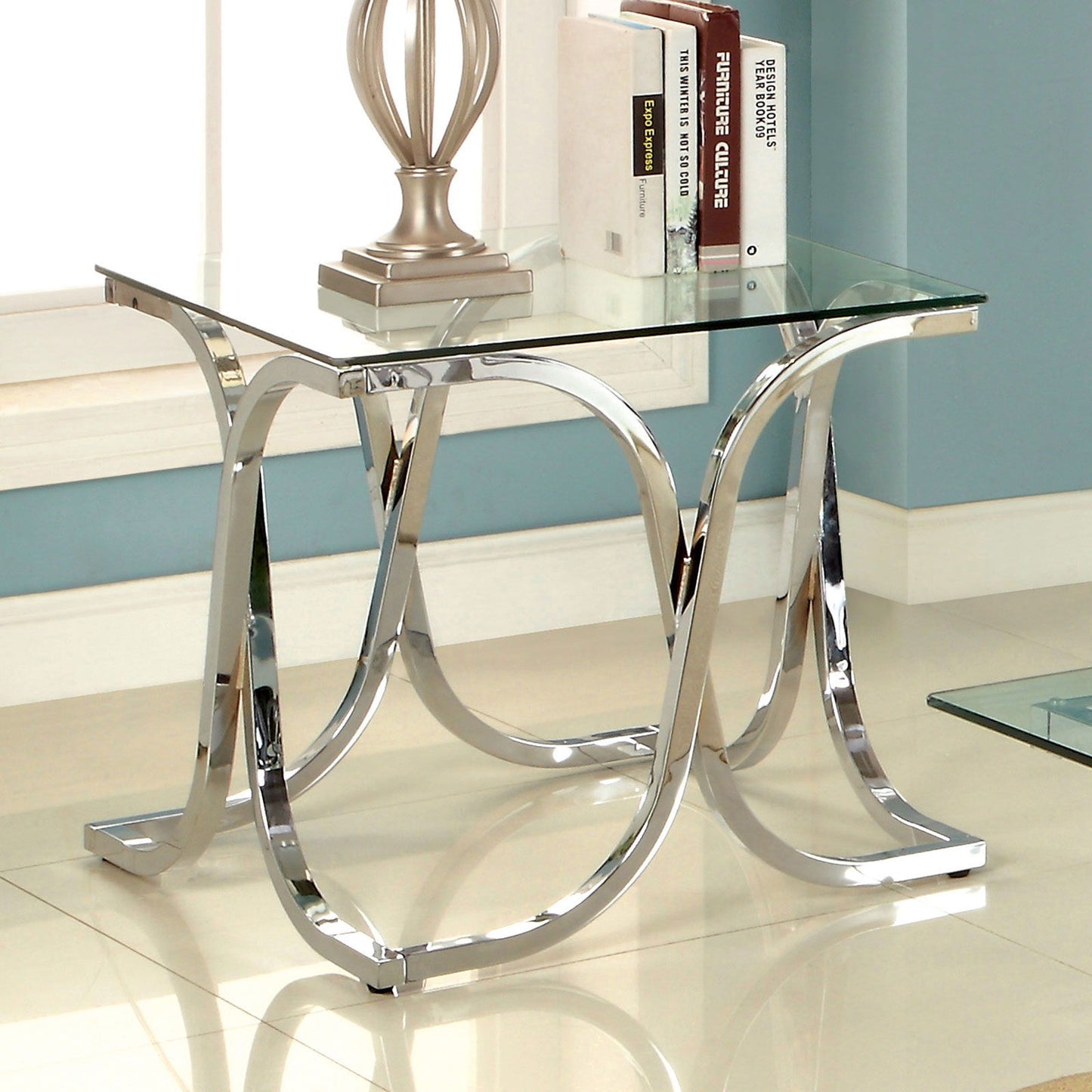 Luxa - End Table - Pearl Silver