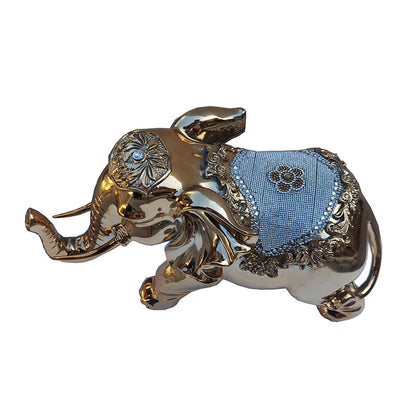 Ambrose Delightfully Extravagant Gold Plated Elephant With Embedded Stone Saddle (12" X 6"W X 7. 5"H)