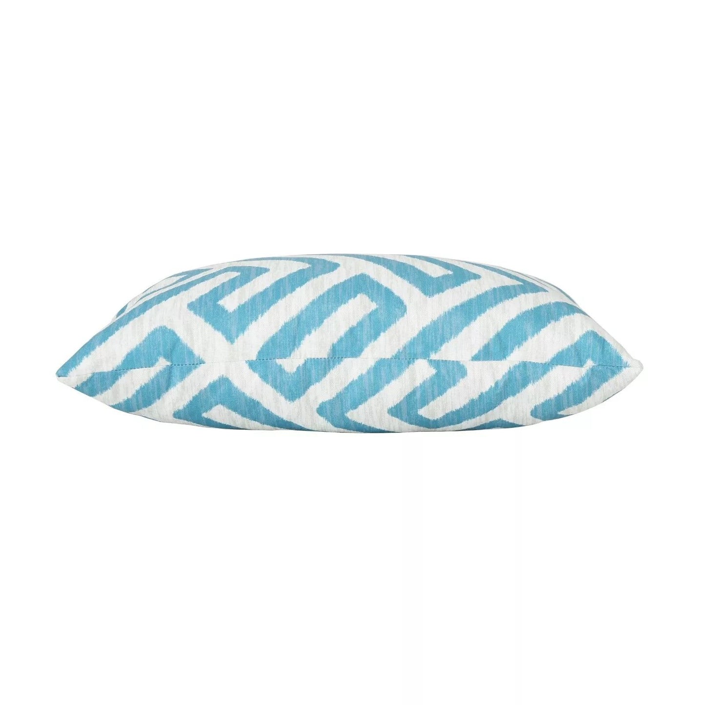 Realm Rectangular Pillow - Teal Blue / White Fabric