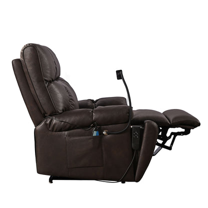 Recliner Chair With Phone Holder, Electric Power Lift Recliner Chair With 2 Motors Massage And Heat For Elderly, 3 Positions, 2 Side Pockets, Cup Holders