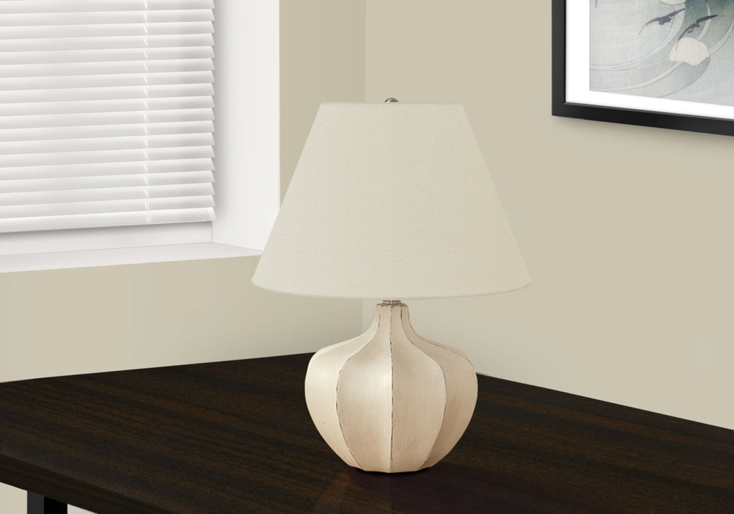 Resin Transitional Lighting, Table Lamp - Cream