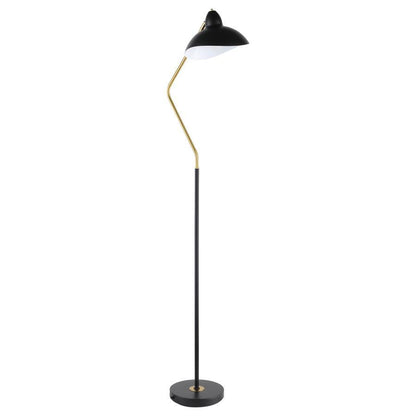 Lucien - Dome Shade Metal Task Floor Lamp - Black