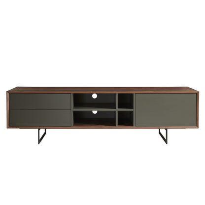 Media TV Stand In Walnut - Dark Gray