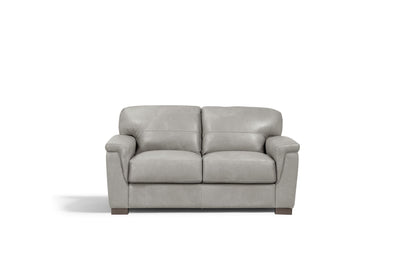 Leather Love Seat - Gray / Black