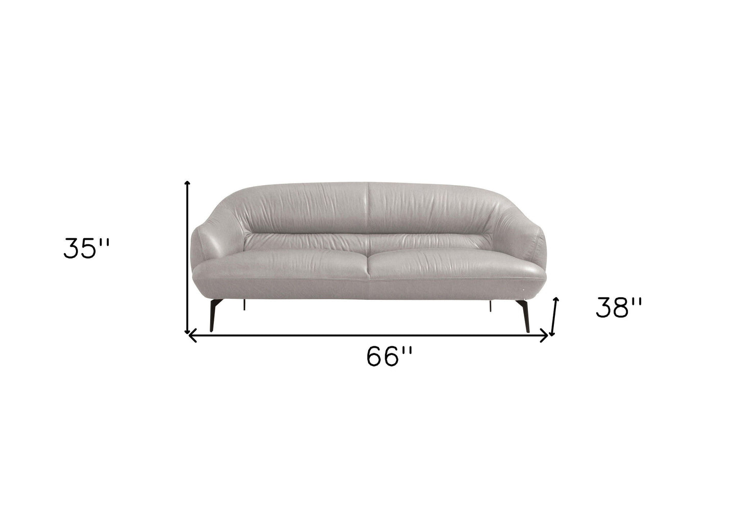 Leather Loveseat - Gray / Black