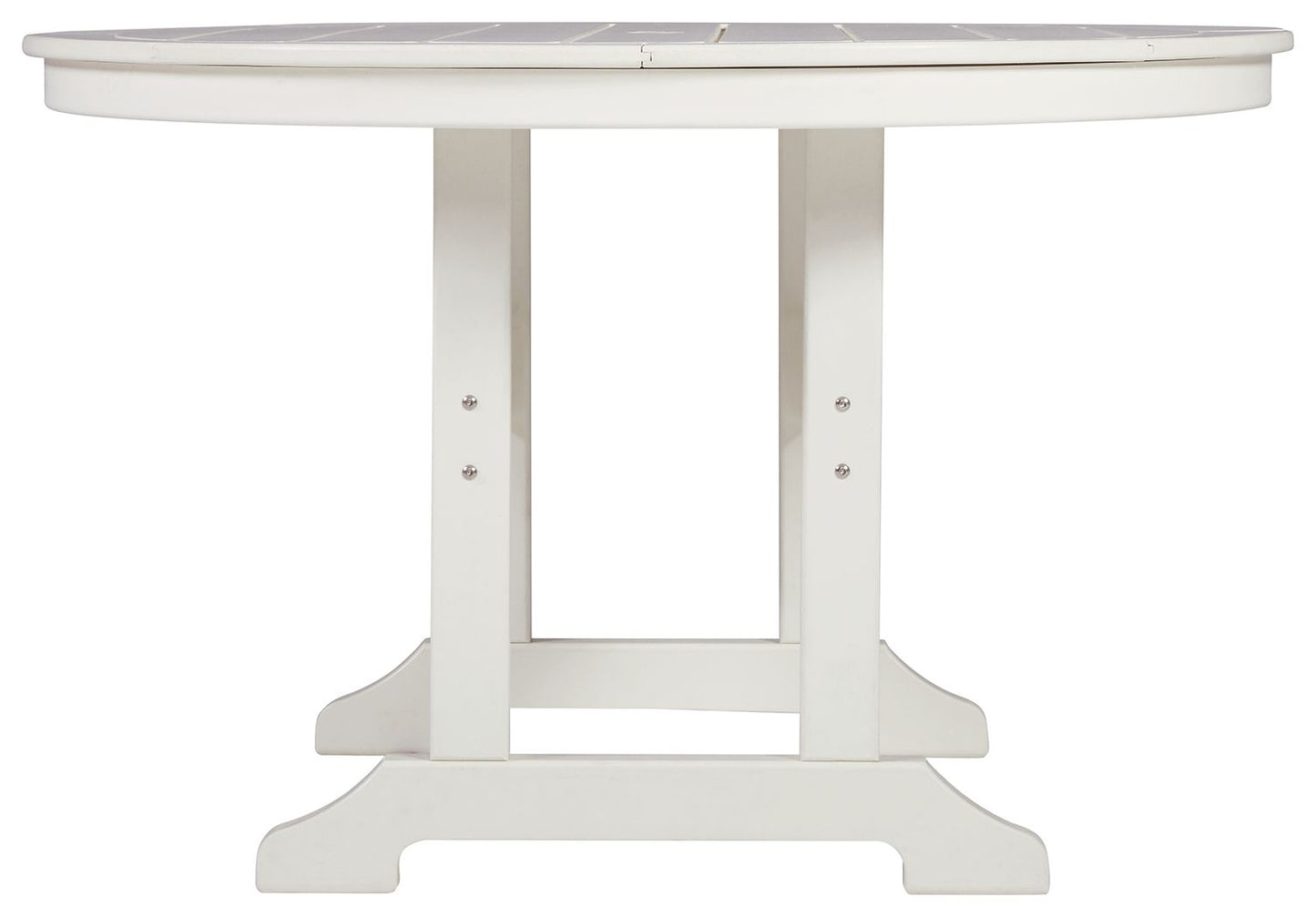 Crescent Luxe - White - Round Dining Table w/Umb OPT