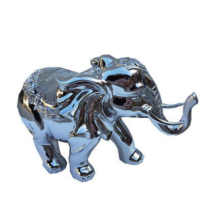 Ambrose Delightfully Extravagant Chrome Plated Elephant With Embedded Stone Saddle (12" X 6"W X 7. 5"H)