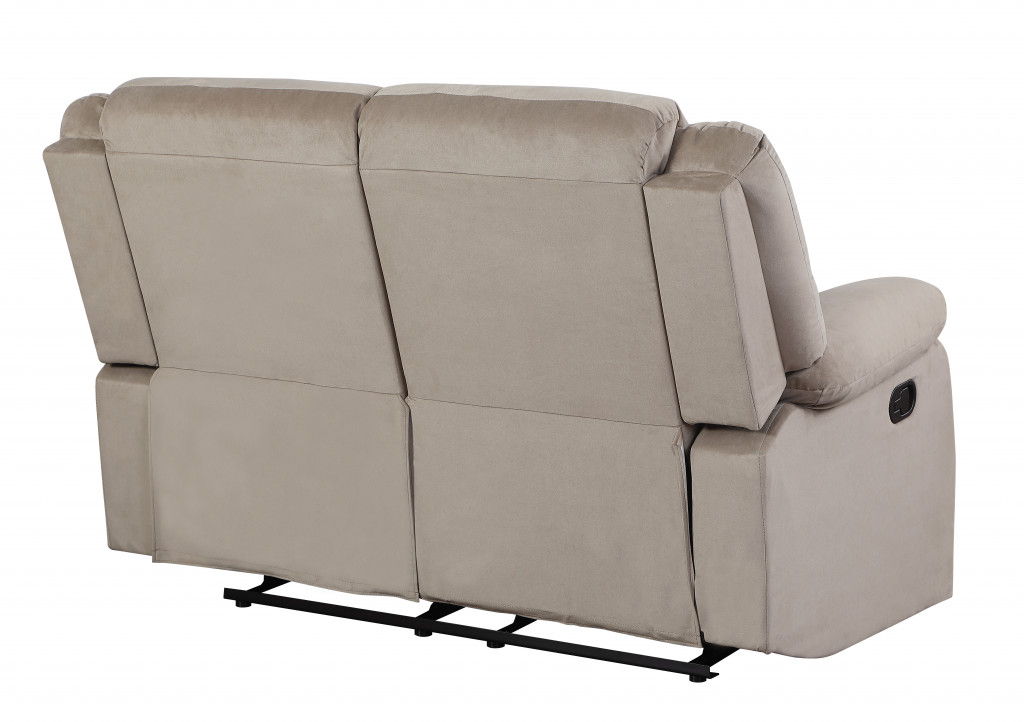 Microfiber Manual Reclining Loveseat - Beige