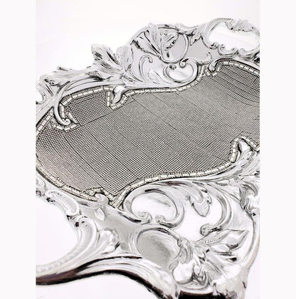 Ambrose Chrome Plated Crystal Embellished Ceramic Plate - Silver