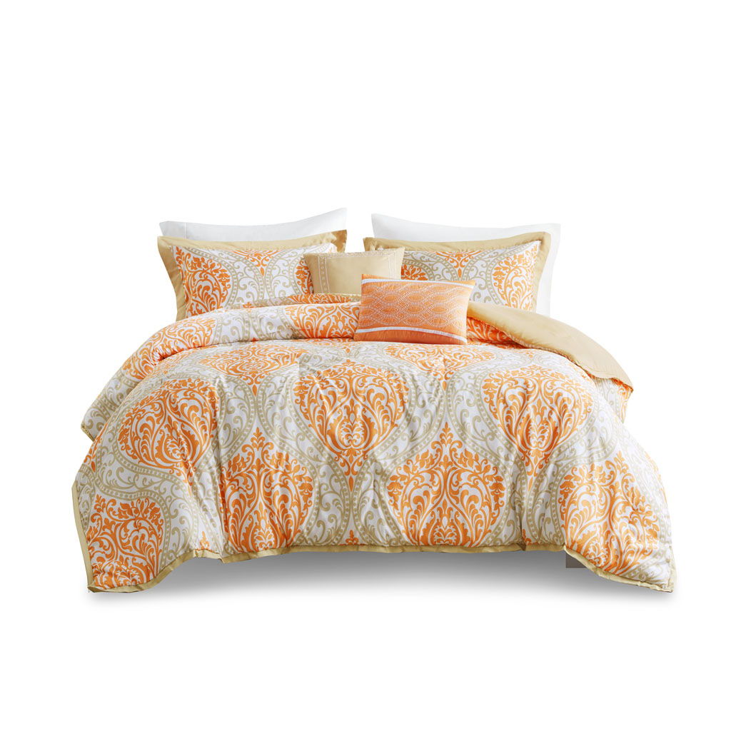 Senna Queen Comforter Set - Orange