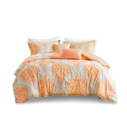 Senna Queen Comforter Set - Orange