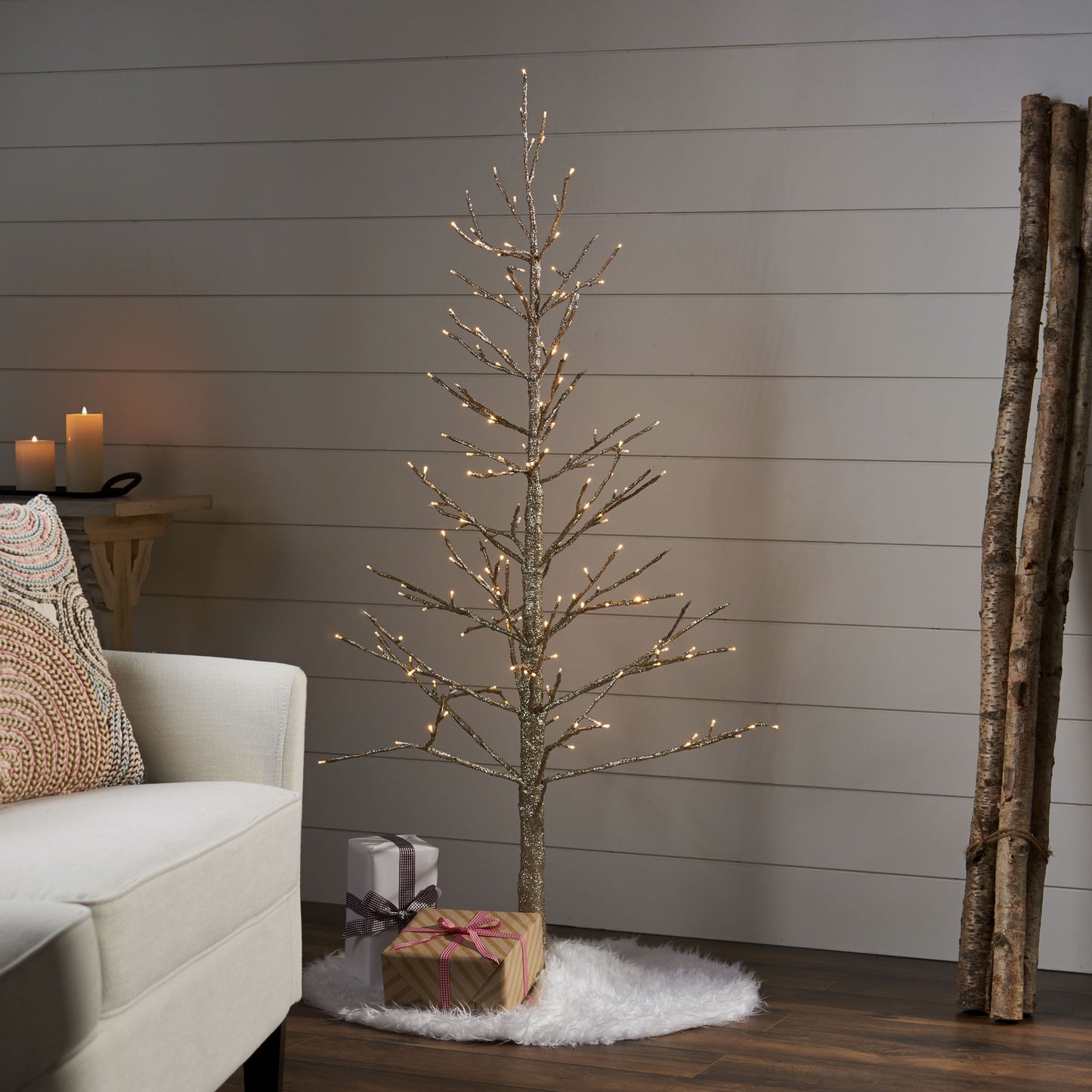 5Ft Paper LED Tree - Champagne