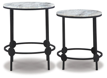 Beashaw - Gray / Black - Accent Table Set (Set of 2)