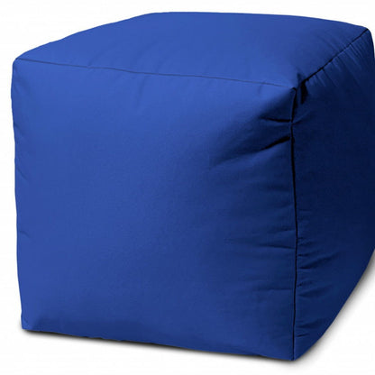 Canvas, Cube Outdoor Pouf Ottoman - Blue