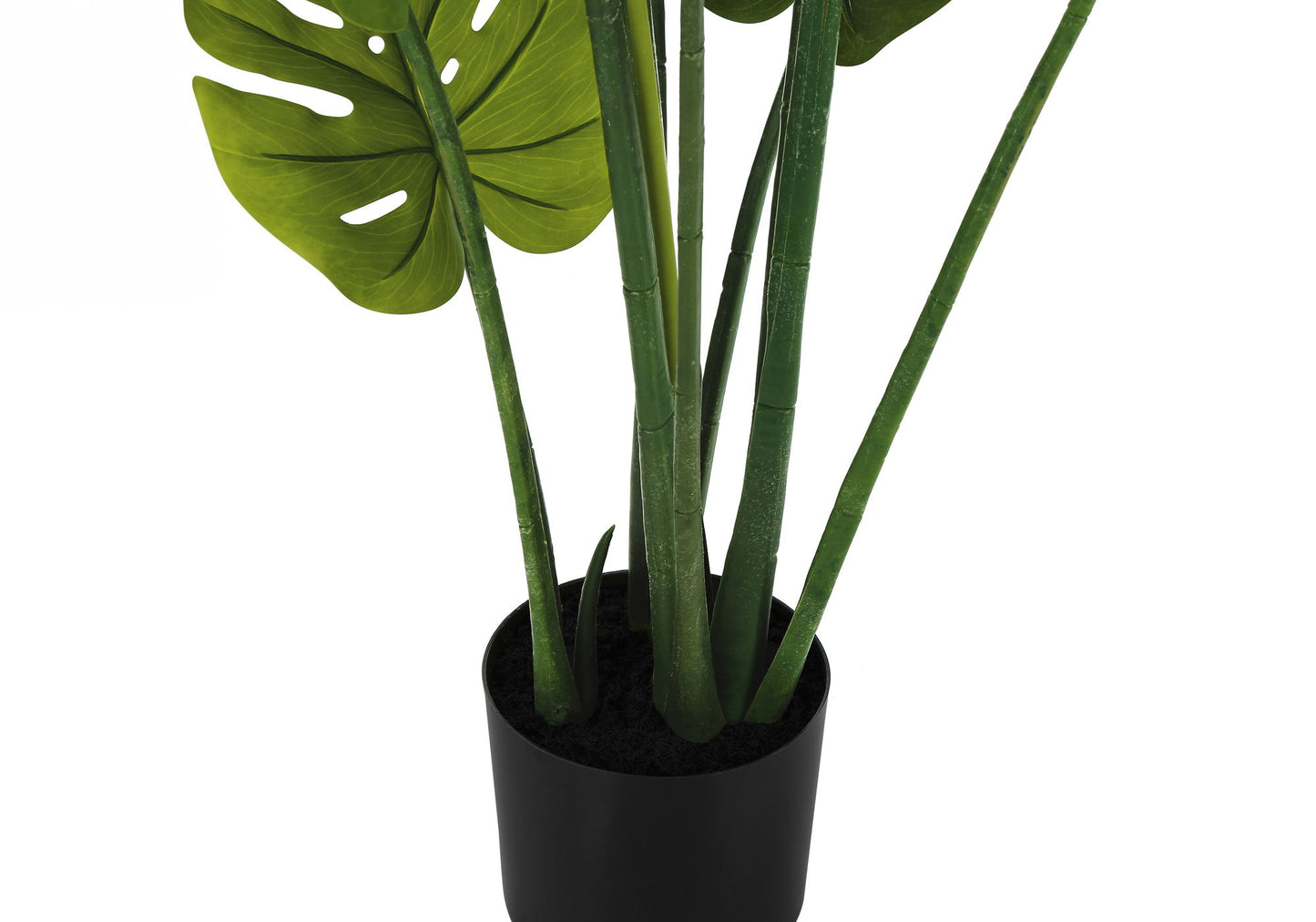 45" Tall, Artificial Plant, Monstera Tree, Indoor, Faux, Fake, Floor, Greenery, Potted, Real Touch, Decorative - Green / Black