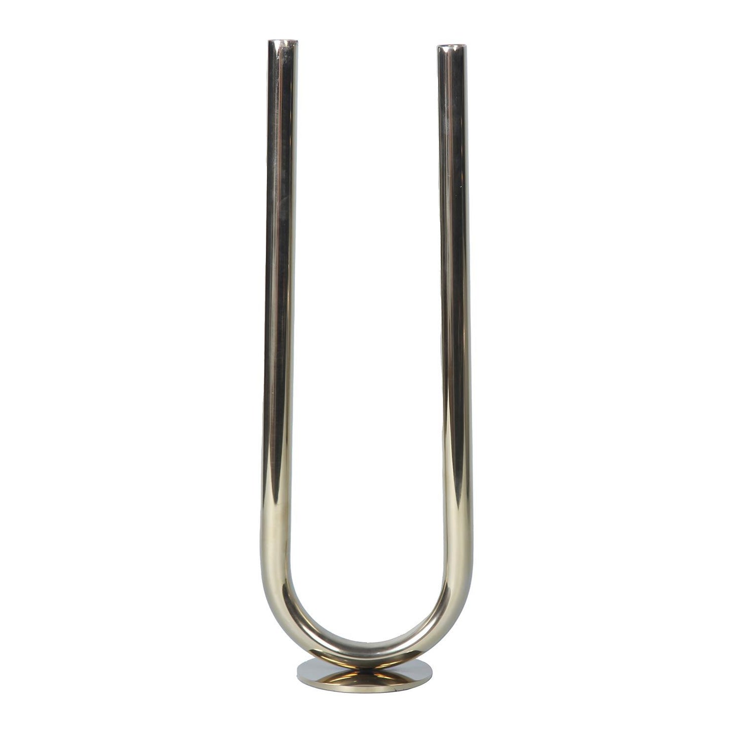 Modern U Shaped 7"L X 4.5"W X 20"H Candle Holder In Gold