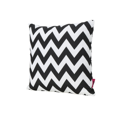 Marisol Chevron Square Pillow - Black White