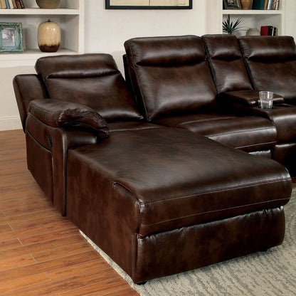 Hardy - Sectional With Console - Brown