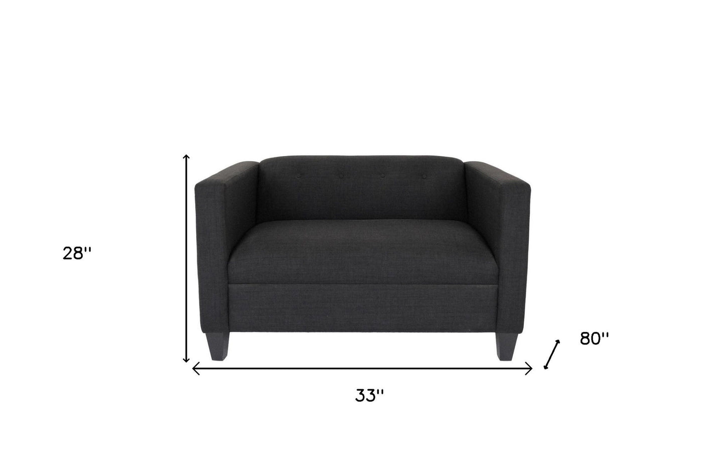 Loveseat - Black / Dark Brown