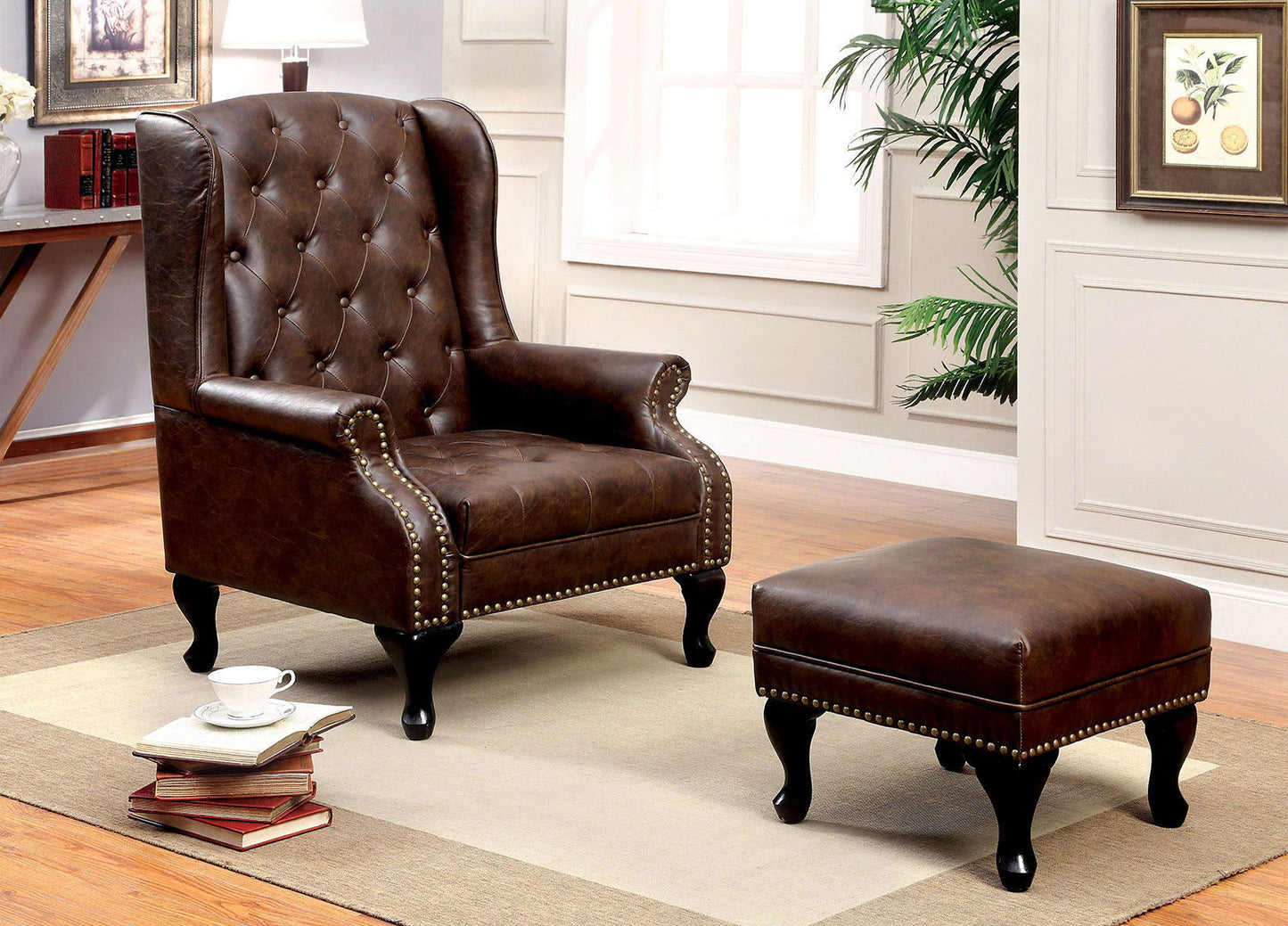 Vaugh - Ottoman - Rustic Brown