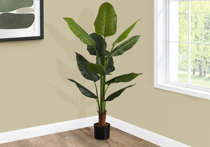 59" Tall, Artificial Plant, Strelitzia Tree, Indoor, Faux, Fake, Floor, Greenery, Potted, Real Touch, Decorative - Green / Black