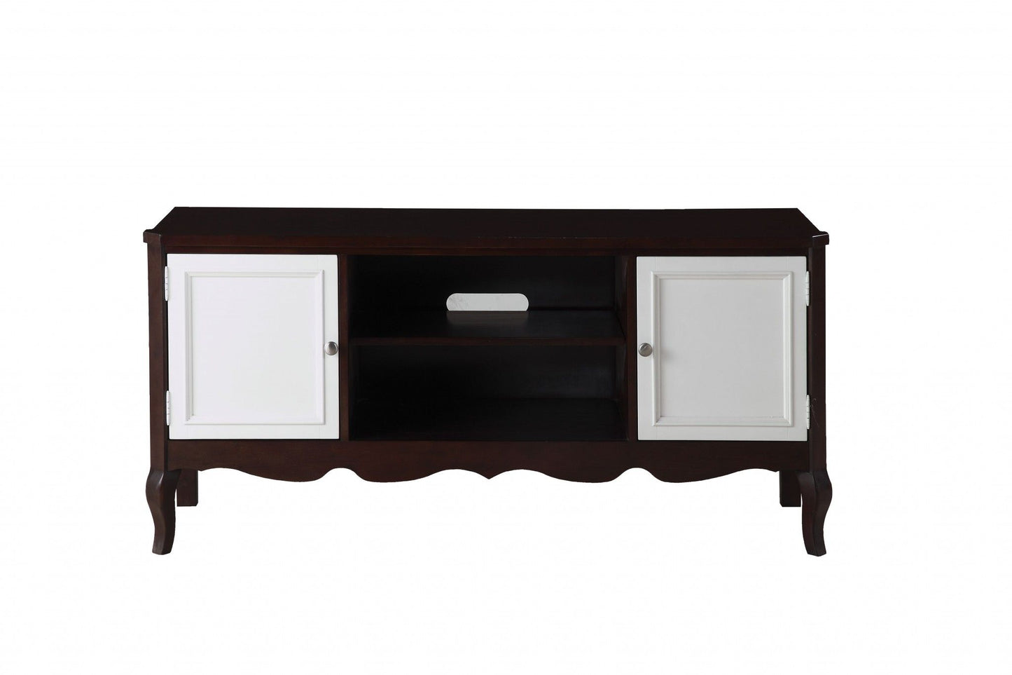 Wood TV Stand - Walnut White