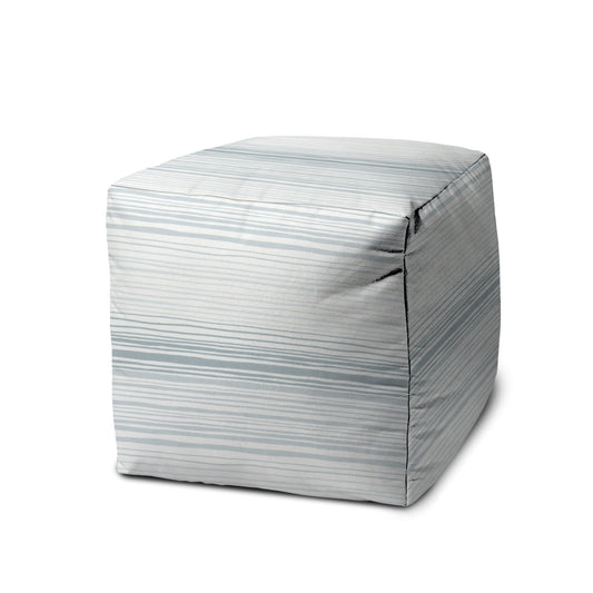 Cube Striped, Indoor / Outdoor Pouf Cover - Blue