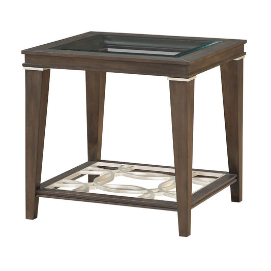 Peregrine - End Table - Walnut & Glass