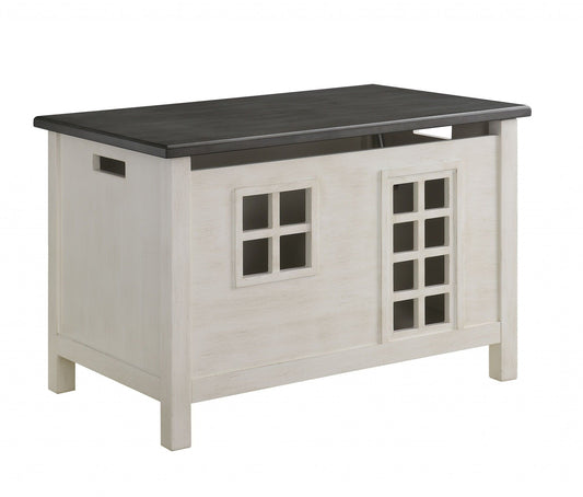 Wood Youth Chest - Weathered White Washed Gray