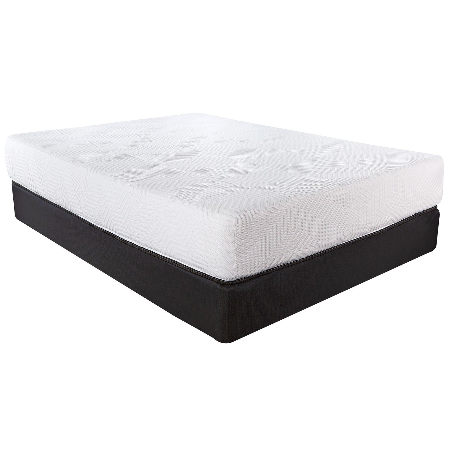 10.5" Queen Hybrid Lux Memory Foam And Wrapped Coil Mattress - White / Black