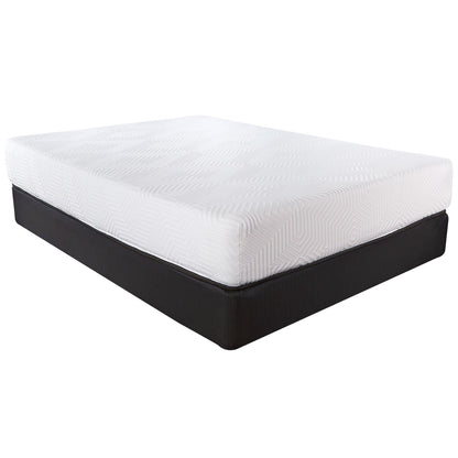 10.5" Queen Hybrid Lux Memory Foam And Wrapped Coil Mattress - White / Black