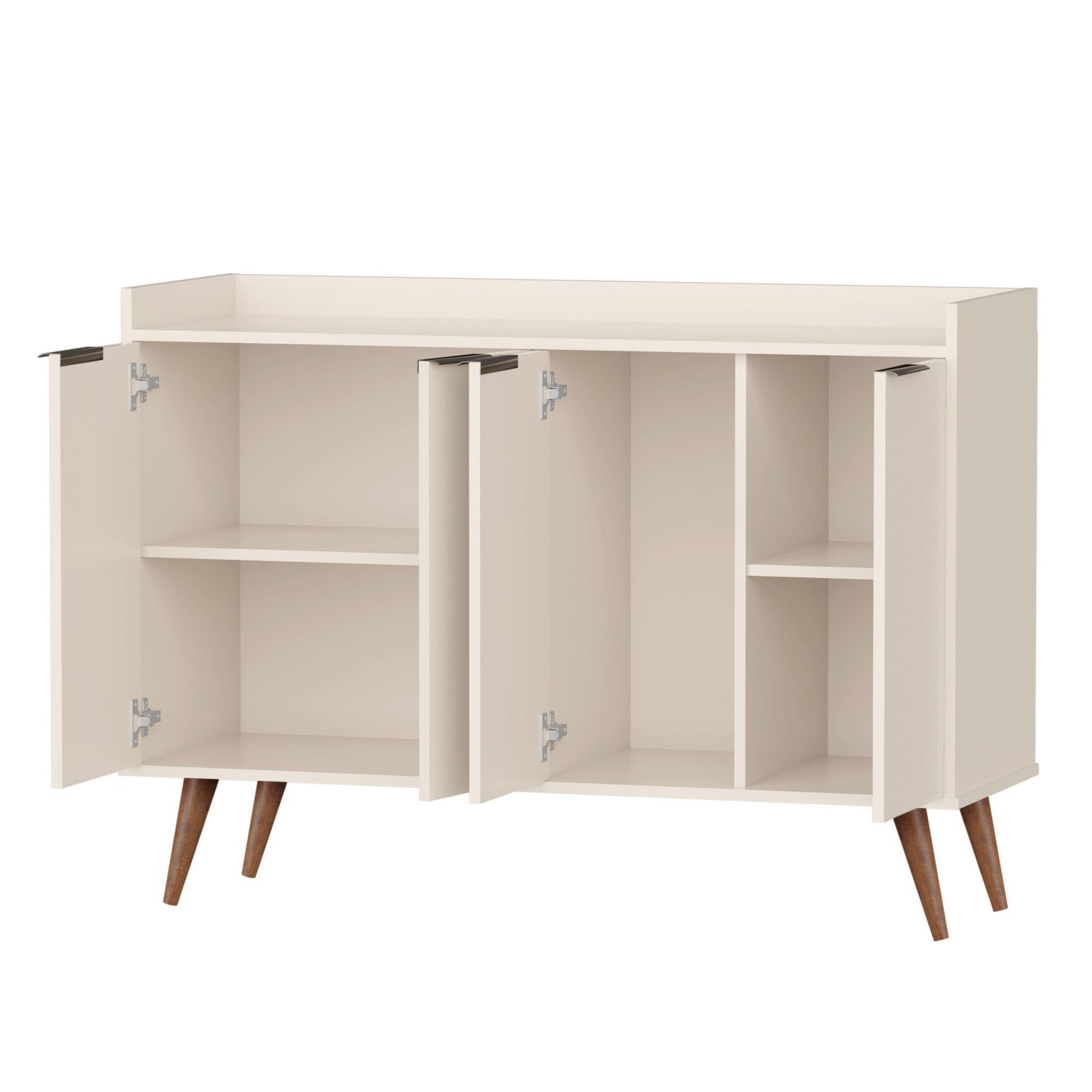 Buffet Accent Chest With Six Shelves - Off-White And Natural