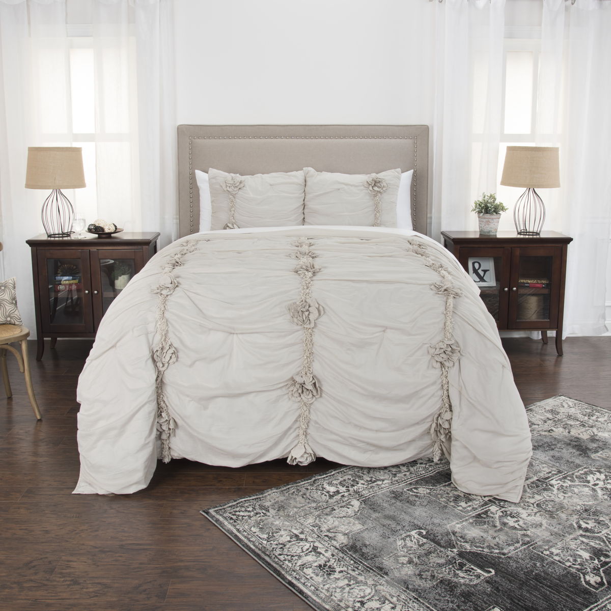 King Cotton 300 Thread Count, Machine Washable Down Alternative Comforter - Natural