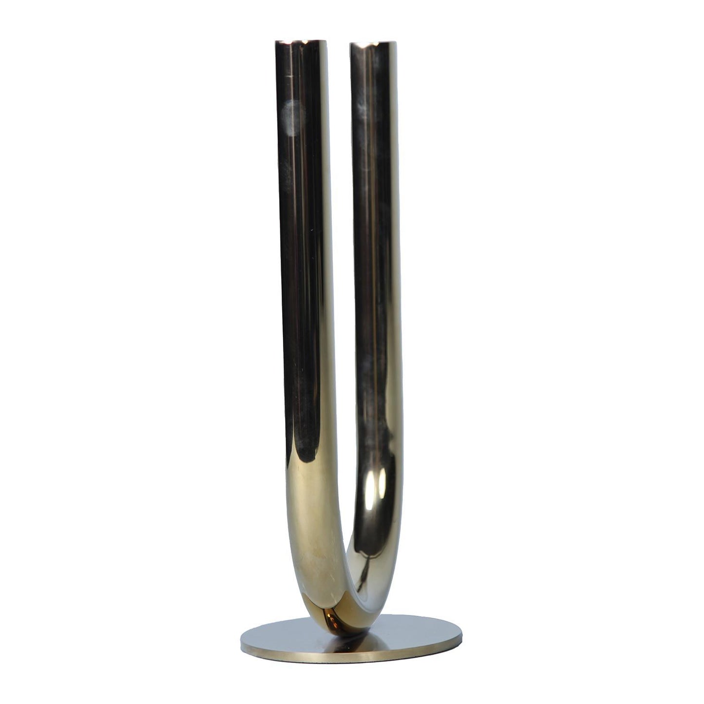 Modern U Shaped 7"L X 4.5"W X 20"H Candle Holder In Gold